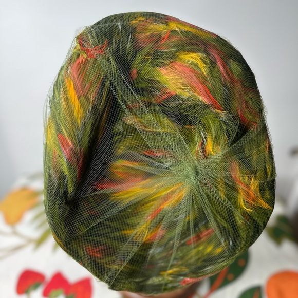 Vintage Haya Rochel Feather and Netted Hat - Picture 2 of 5